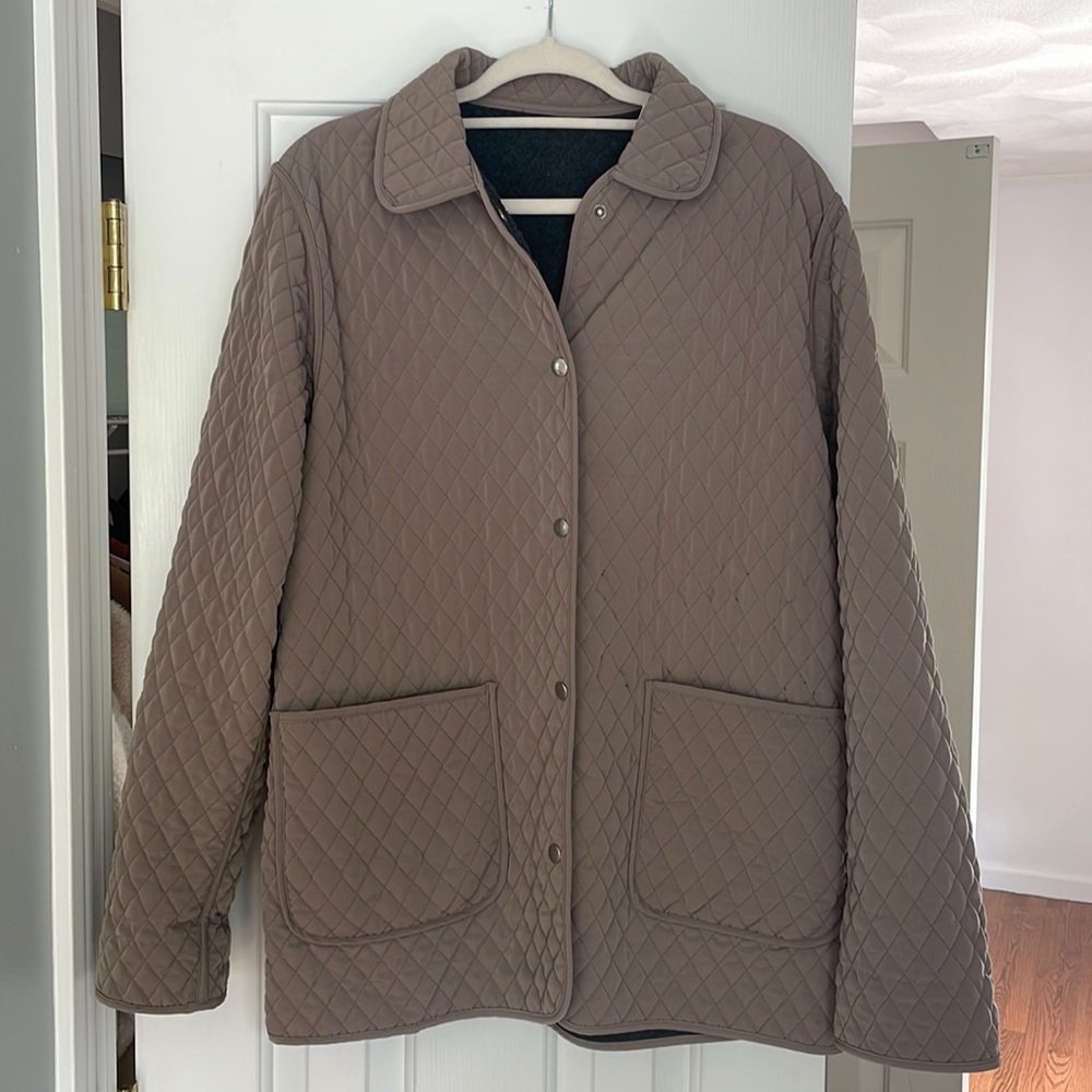 Outbrook Quilted Button Down Tan Jacket Double Si… - image 1